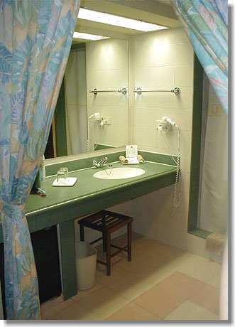 Das Bad mit separatem WC und Dusche